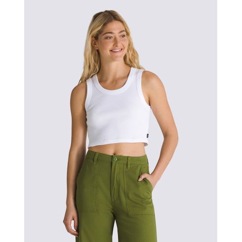 POLERA S/M CASUAL MUJER DREW RIB TANK BLANCO VANS