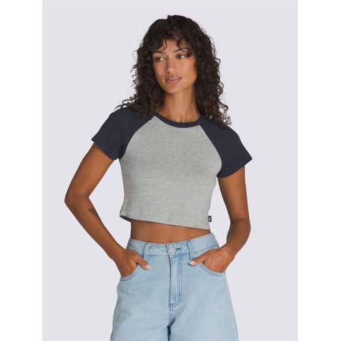 POLERA M/C CASUAL MUJER CLARE RAGLAN TEE GRIS VANS