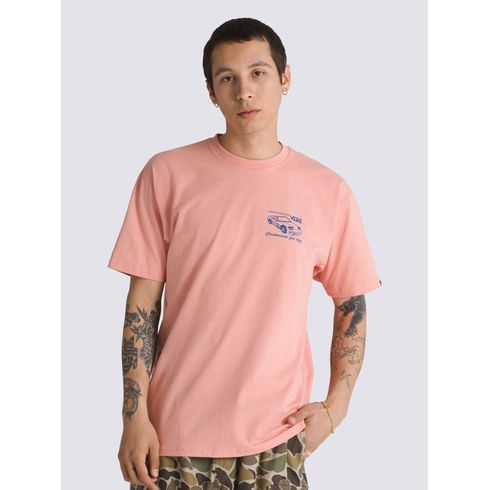 Polera Manga Corta Hombre Vans Motors Ss Coral Vans