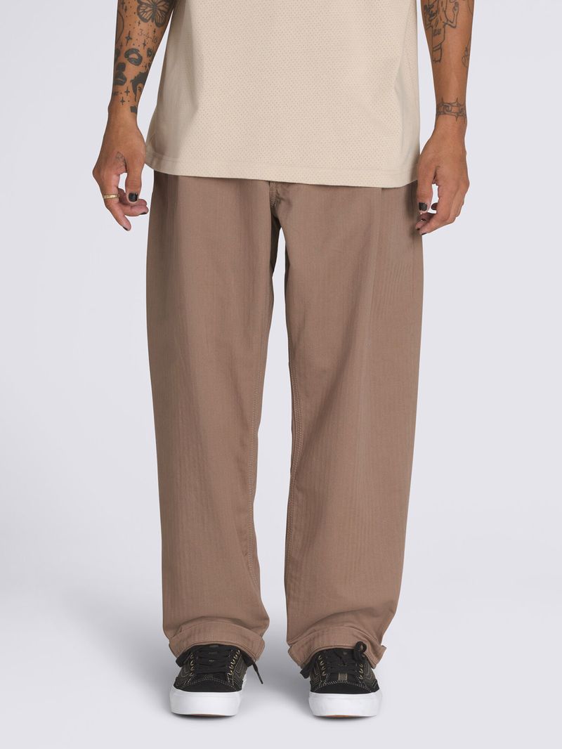 PANTALON-HOMBRE-SKATE-LOOSE-PLEATED--CAFE-VANS