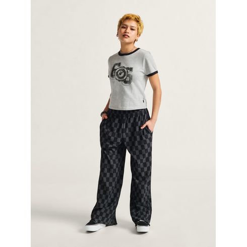 POLERA M/C MUJER CAMPUS TOUR RINGER T NEGRO VANS