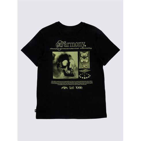 Polera Manga Corta Mujer Harmony Zone Ss Bff Negro Vans