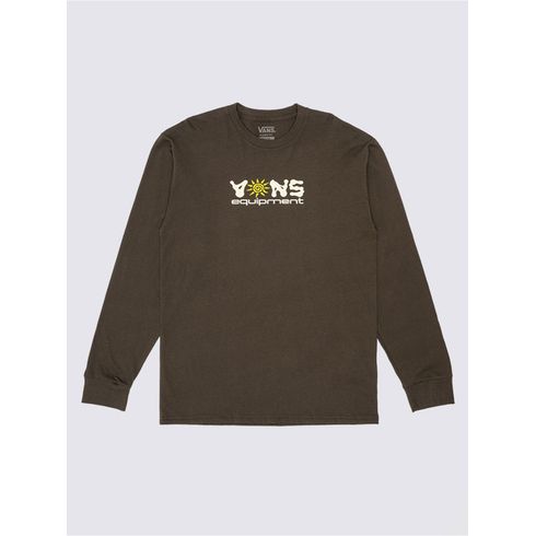 Polera Manga Larga Hombre Field Equipment Ls Café Oscuro Vans