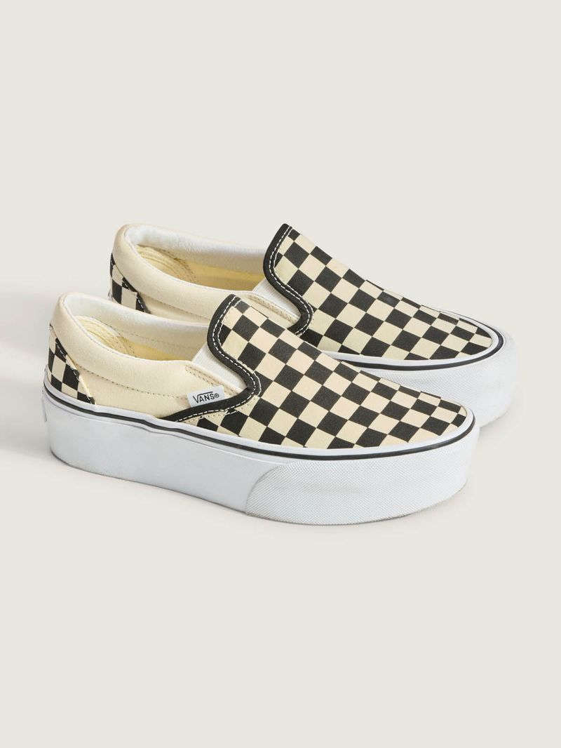Zapatillas-UA-Classics-Slip-On-Stackform-Checkerboard-Black-Classic-White