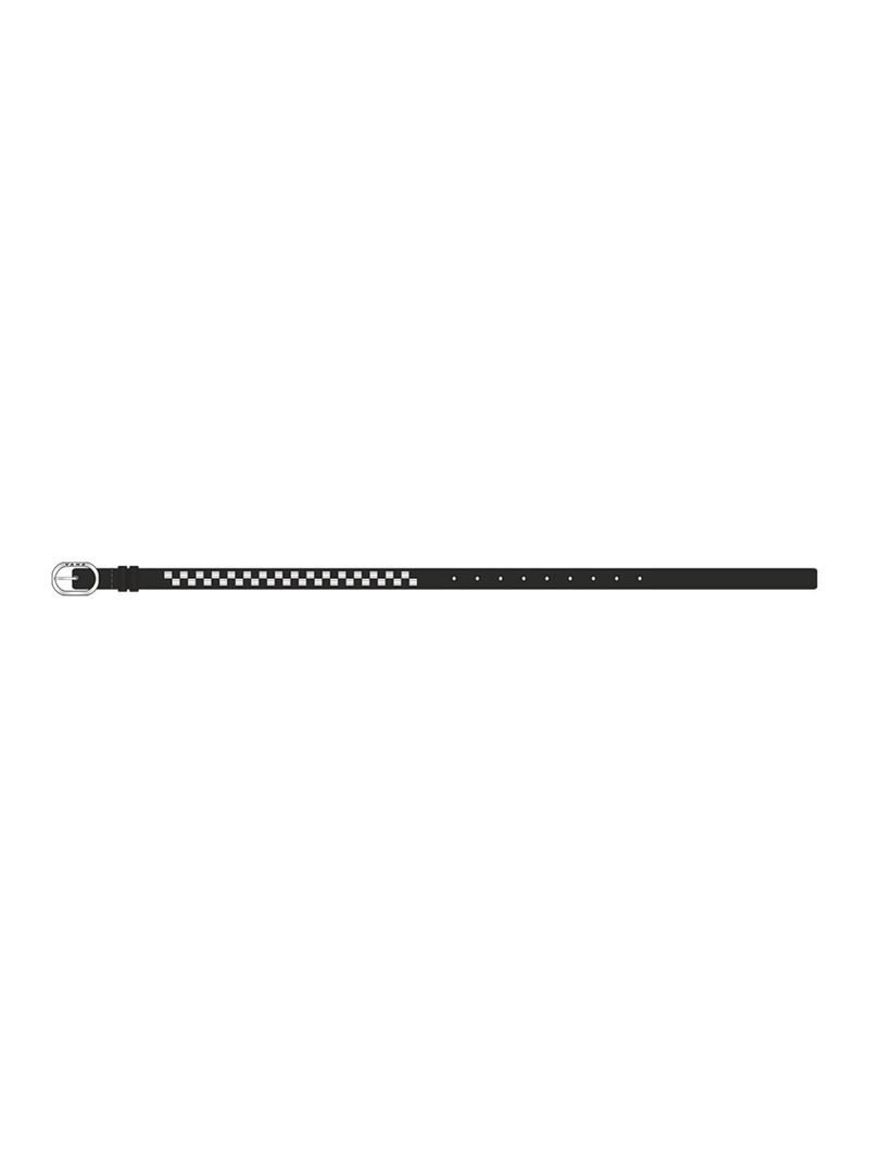 CINTURON-UNISEX-CHECK-LEATHER-BELT-NEGRO-VANS
