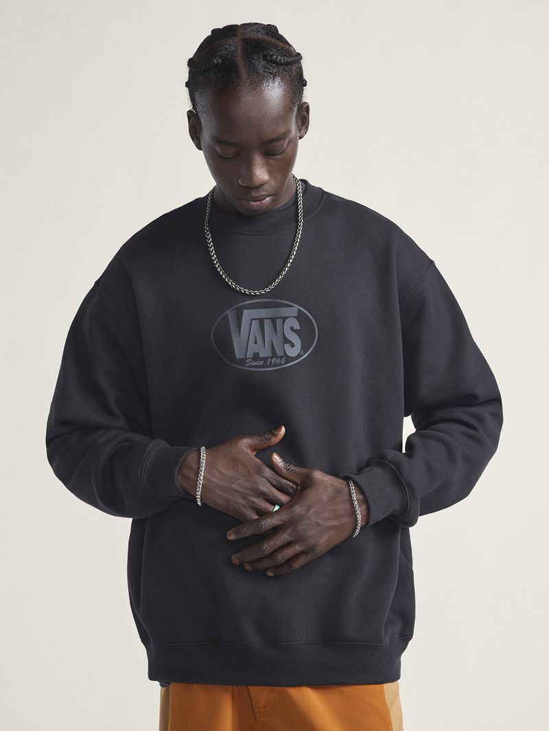 POLERON-HOMBRE-CLASSIC-OVAL-CREW-NEGRO-VANS