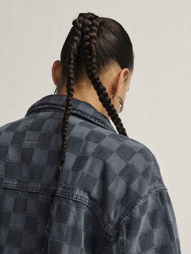 Chaqueta Mujer Pitstop Denim Checke Negro Vans