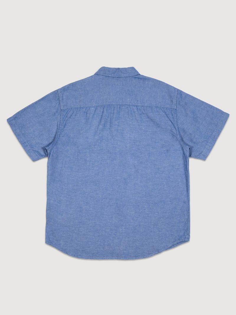 Camisa M/C Hombre Lawson Solid Wove Azul Vans