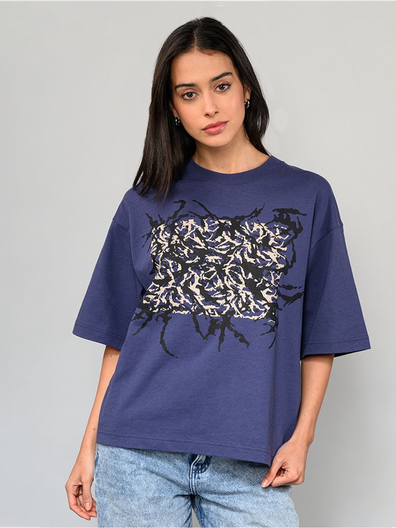 Polera M/C Hombre Skate Blurred Camo Azul Vans