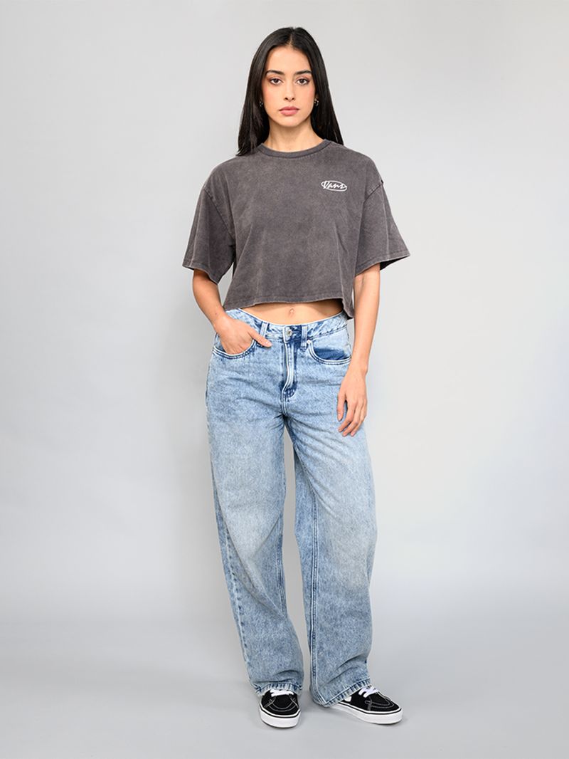 Polera M/C Mujer Era Script Relaxed Negro Vans