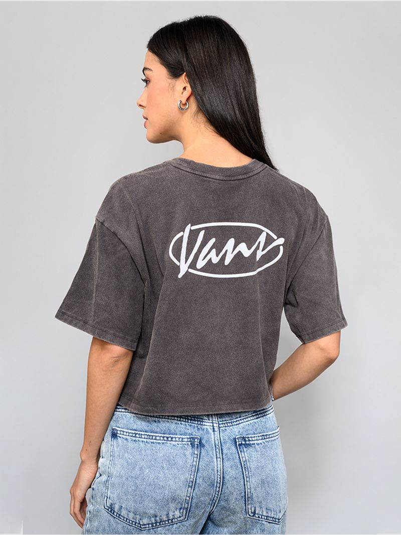 Polera M/C Mujer Era Script Relaxed Negro Vans