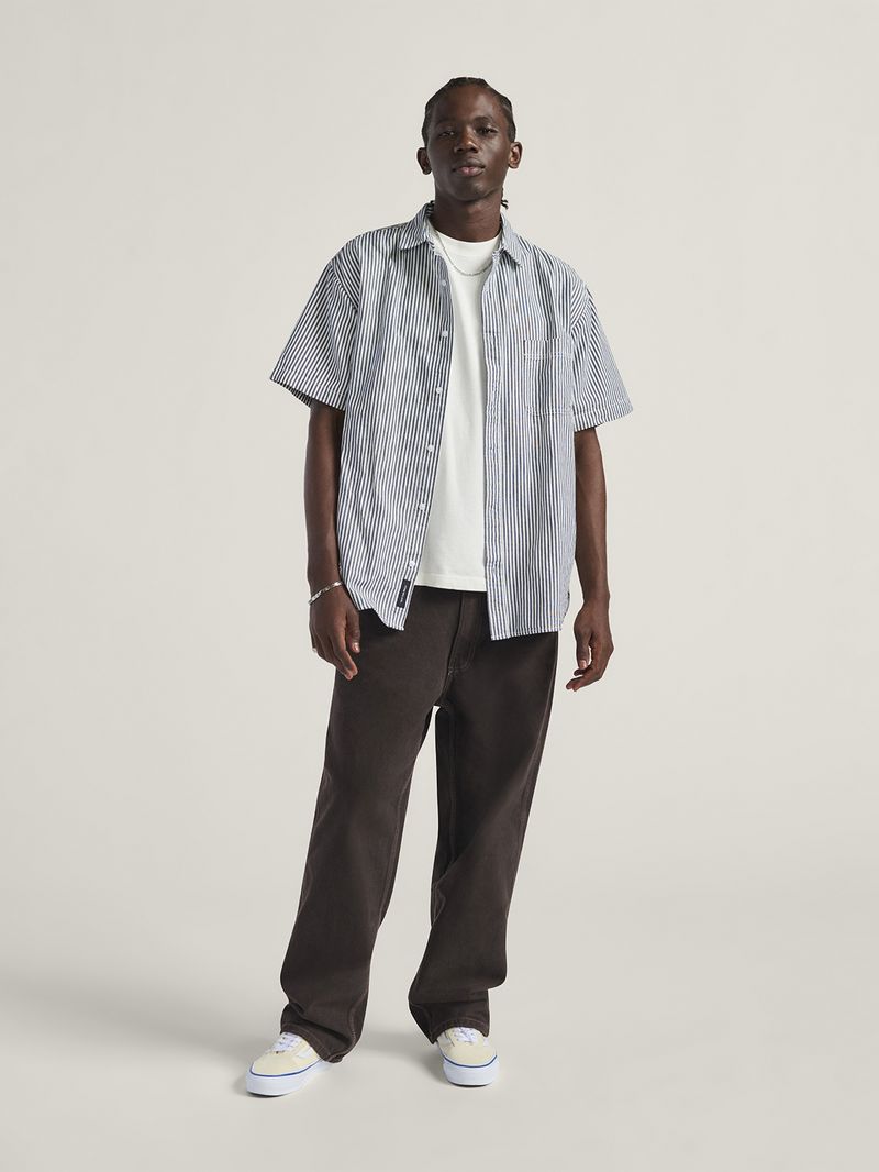 Camisa-M-C-Hombre-Lawson-Stripe-Wove-Gris-Vans