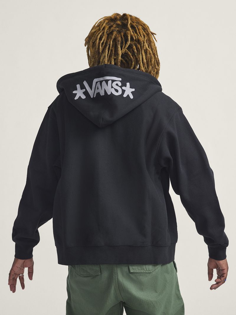 Poleron Hombre Skate Atiba Haze Zip Negro Vans