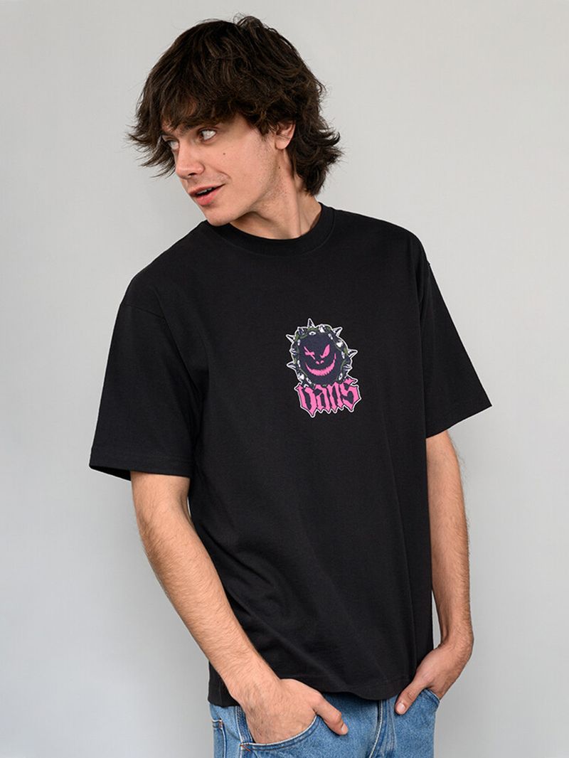 Polera-M-C-Hombre-Happy-Spike-Negro-Vans