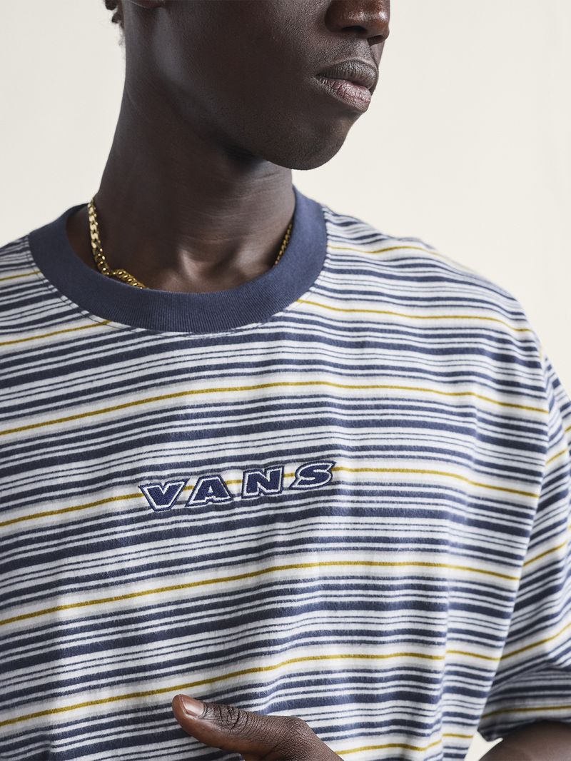 Polera M/C Hombre Cameron Stripe Knit Blanco Vans
