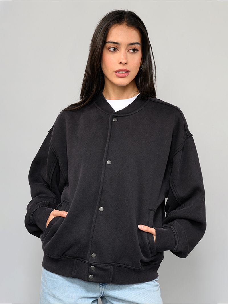 Poleron Mujer Broadway Bomber Negro Vans