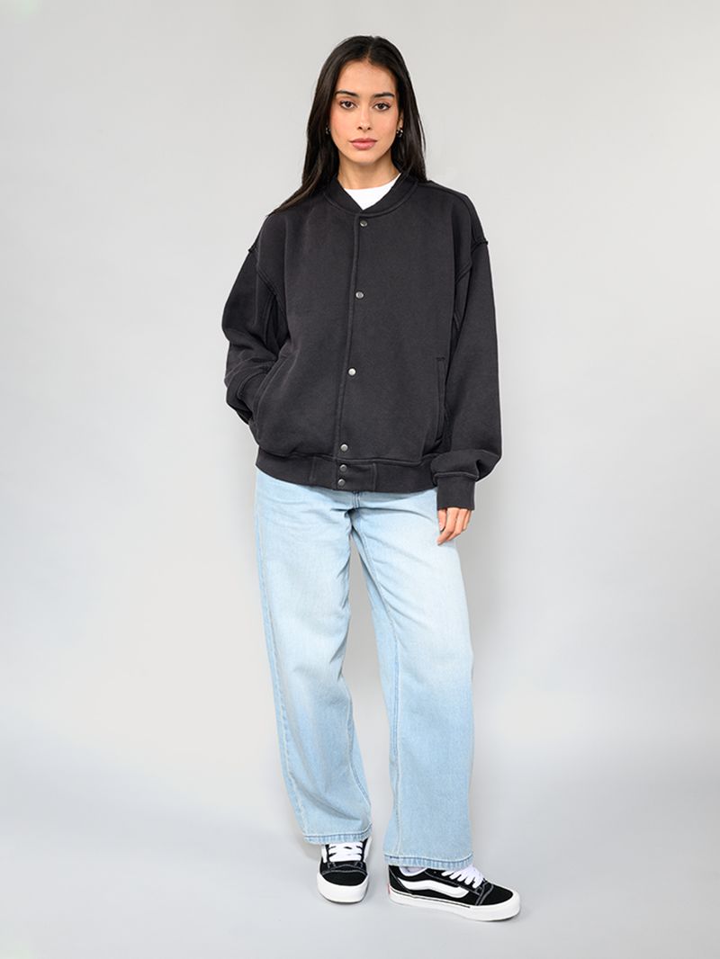 Poleron Mujer Broadway Bomber Negro Vans