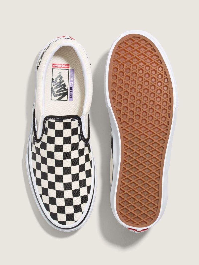 Zapatillas MnSkate Slip-On (Checkerboard) Black/Off White