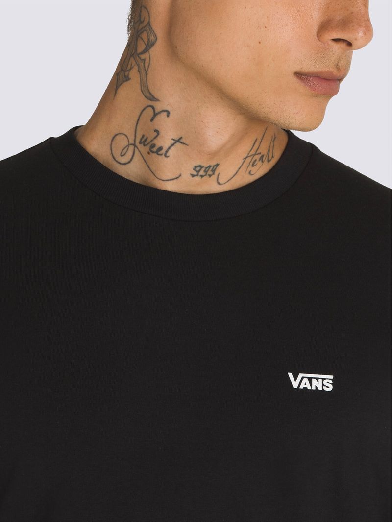 Polera MnLeftChest Hit Ls Black-White