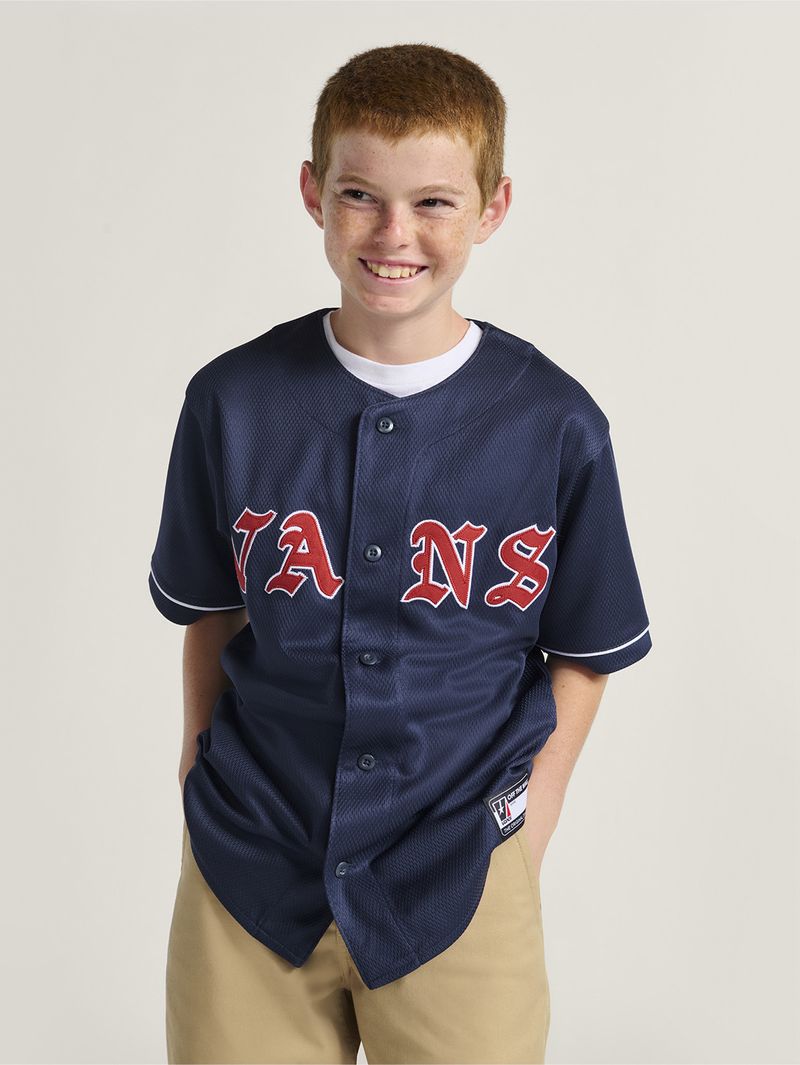 CAMISA M/C NINO YE OLDE VANS BASEBAL NEGRO VANS