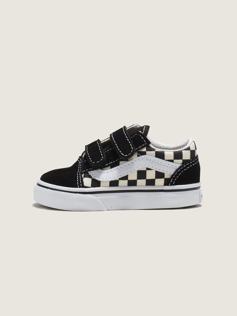 Zapatillas Td Old Skool V Toddler (1-4 añOs) (Primary Check) Black/White