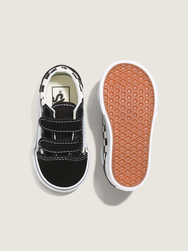 Zapatillas Td Old Skool V Toddler (1-4 añOs) (Primary Check) Black/White