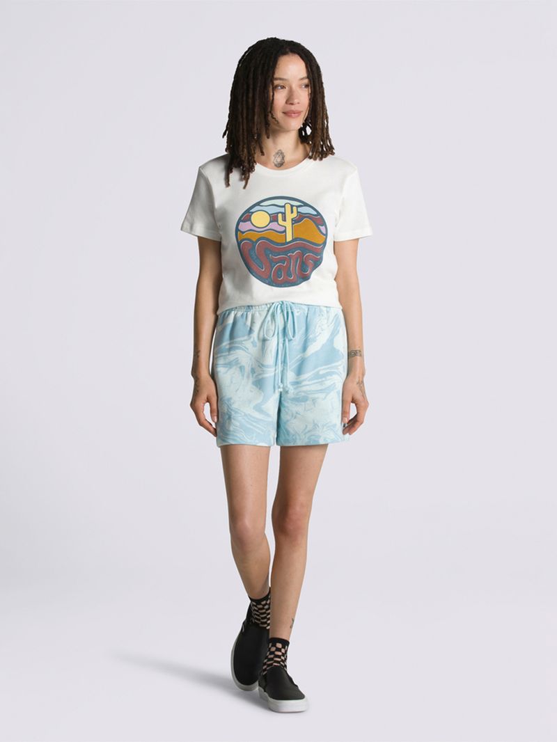 Pantalón Marble Print Short Celeste