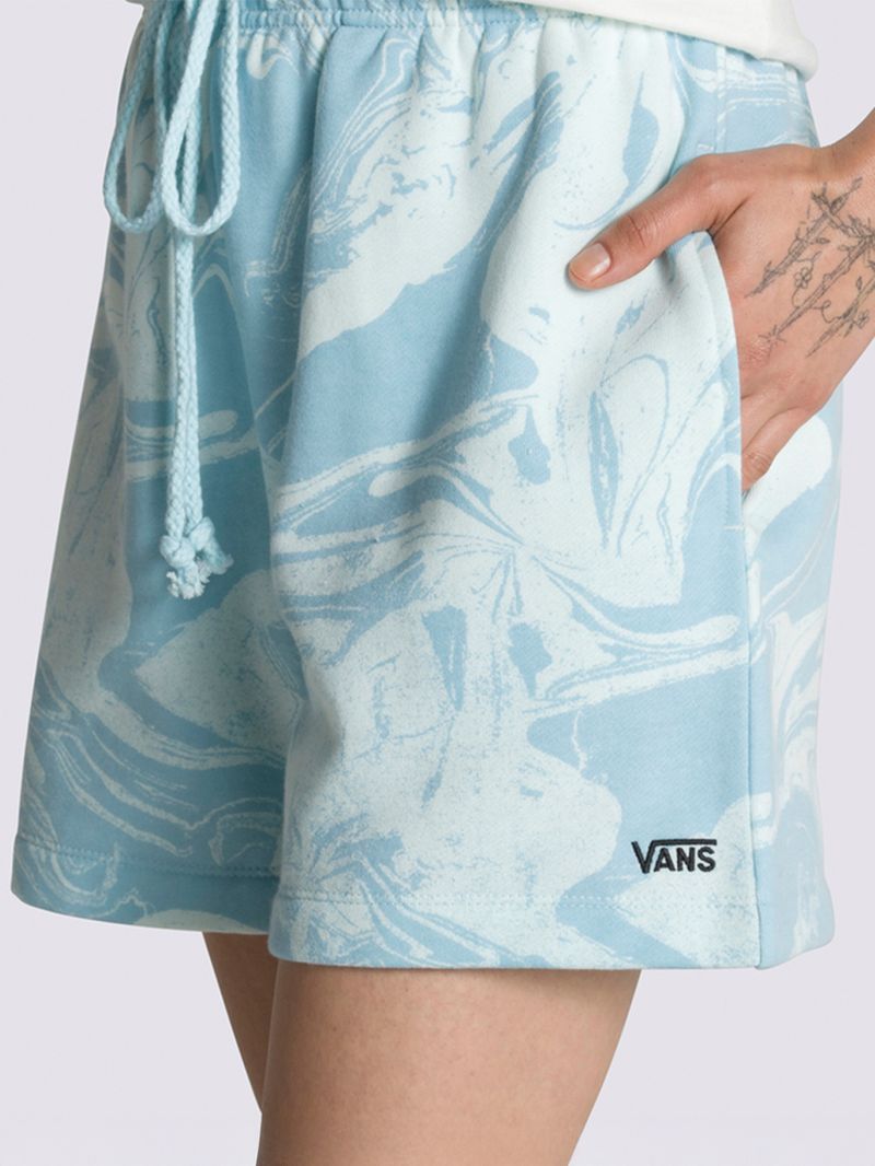 Pantalón Marble Print Short Celeste