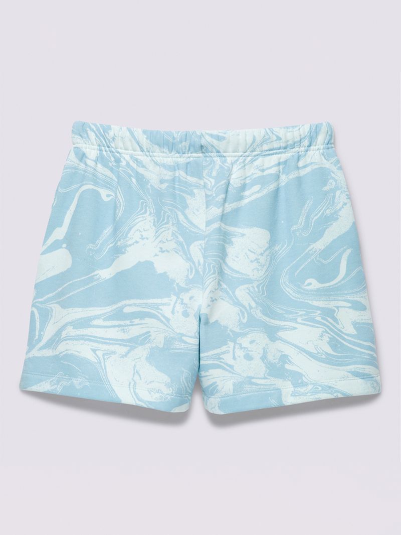 Pantalón Marble Print Short Celeste