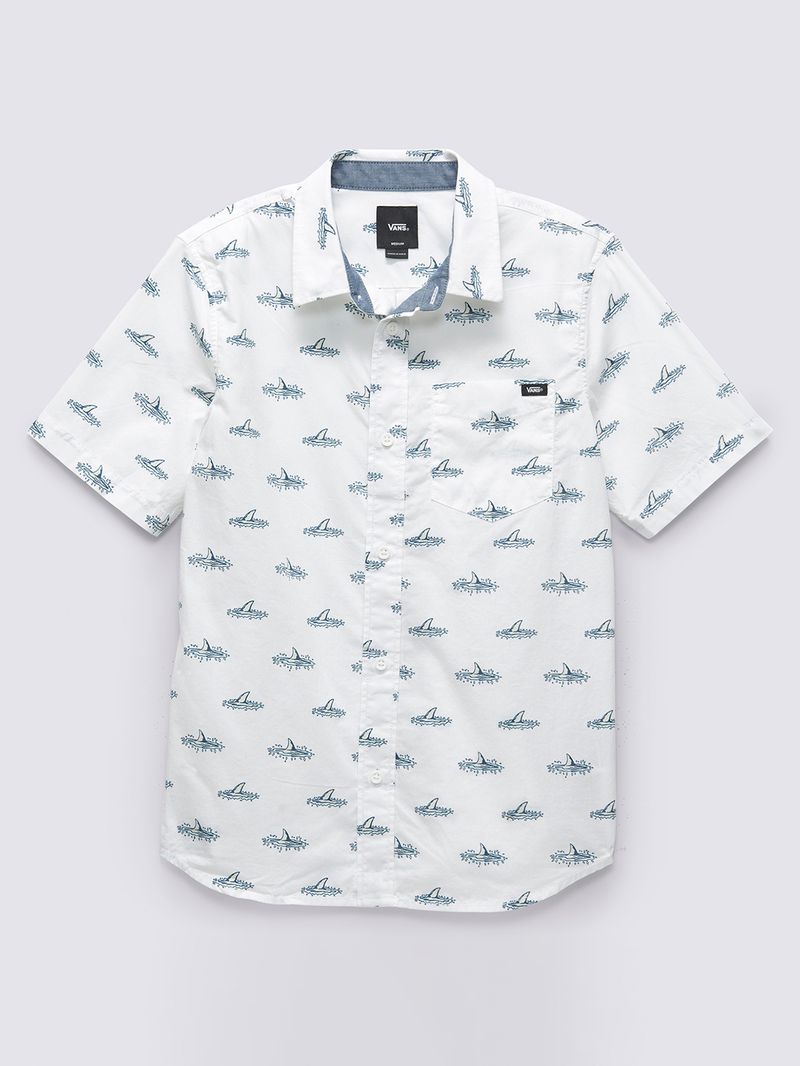 Camisa Shark Fin Woven Ss (8-14 AñOs) White