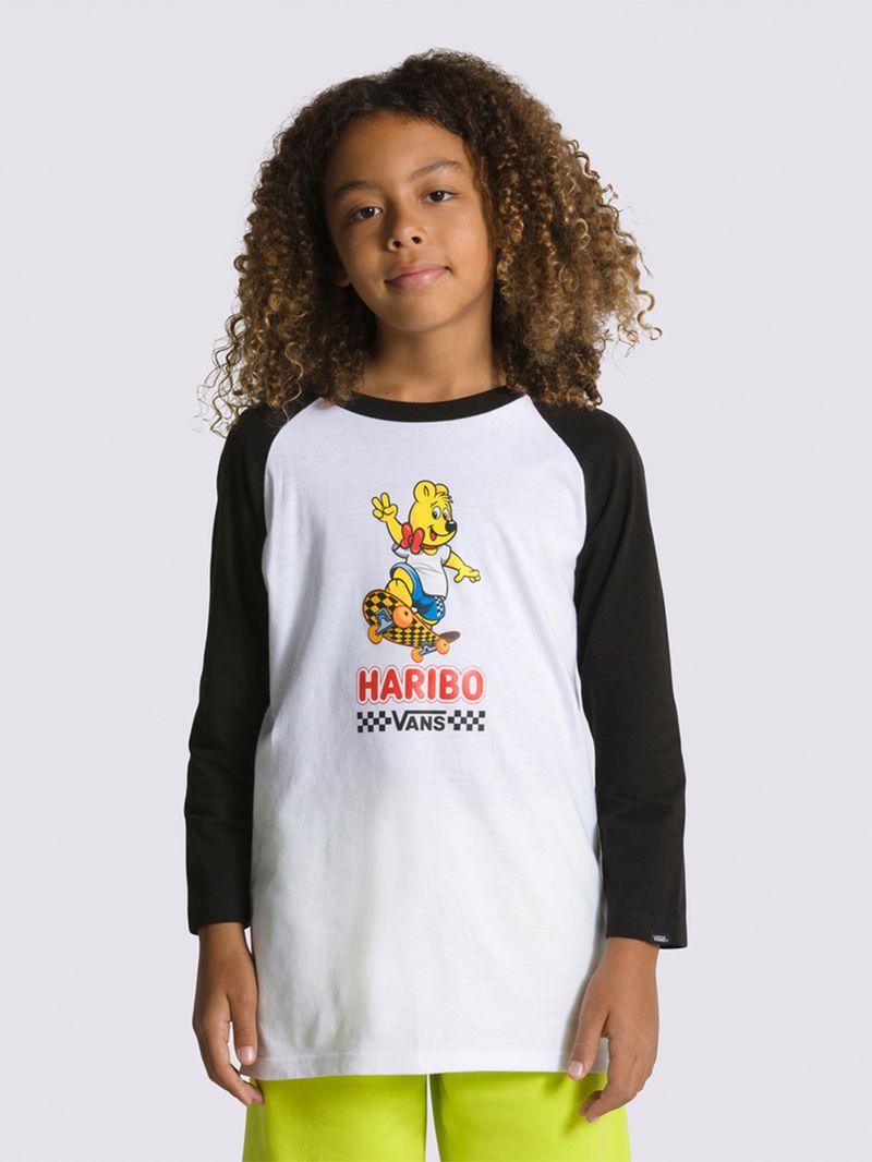 Polera Haribo Raglan (8-14 AñOs) White-Black