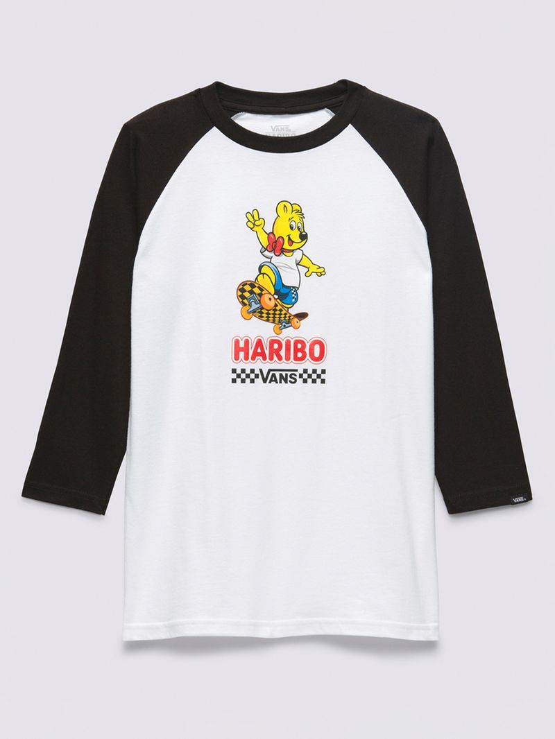 Polera Haribo Raglan (8-14 AñOs) White-Black