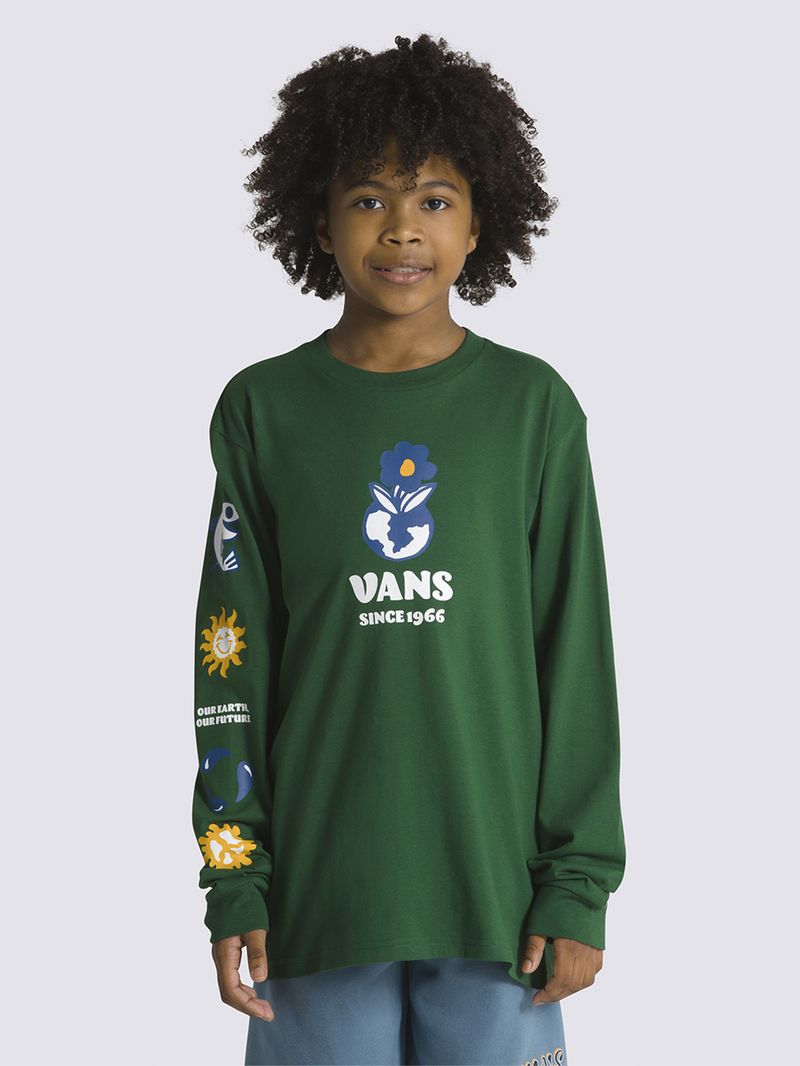 Polera POsitivity Ls (8-14 AñOs) Verde