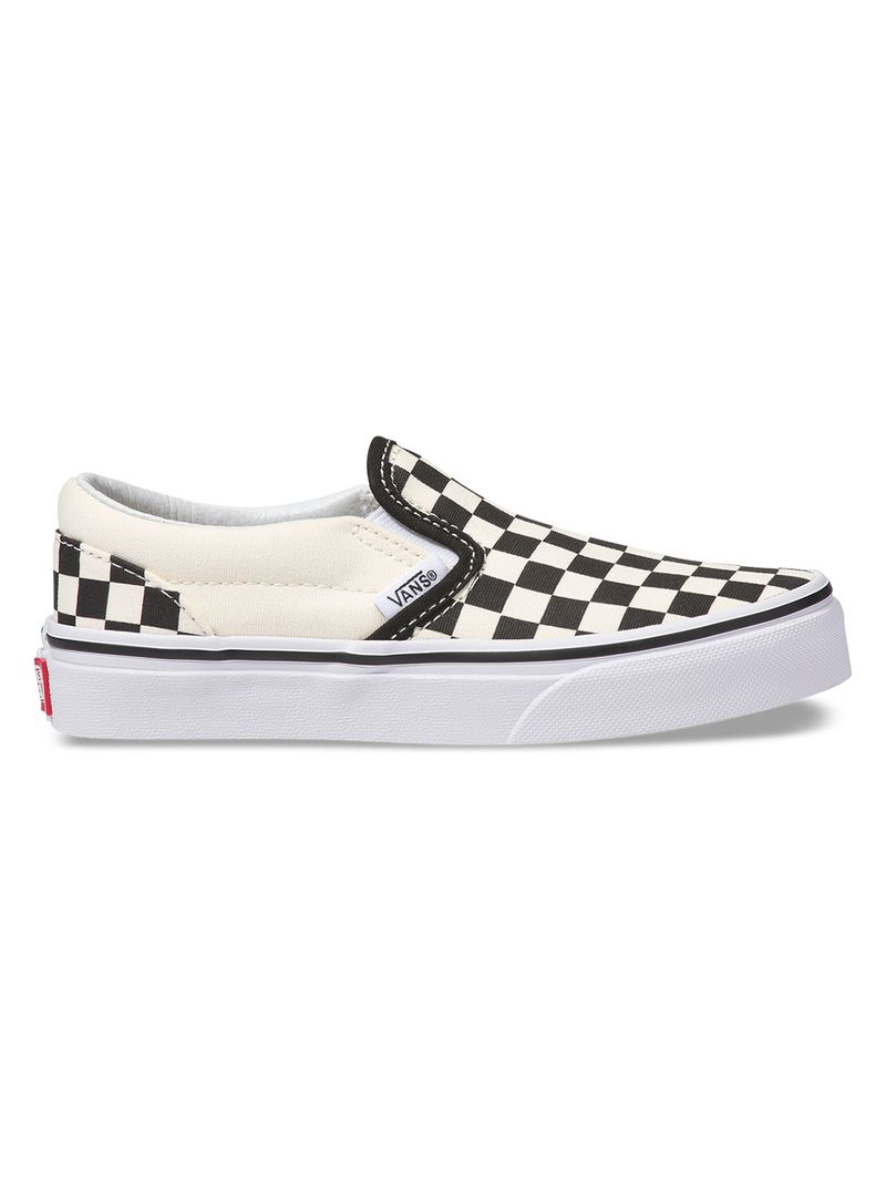 UY Classic Slip-On Youth (5 - 12 añOs) (Checkerboard) Black/Wht