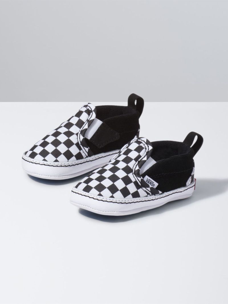 Zapatillas In Slip-On V Crib Infant (0-11 meses) (Checker) Black/Truewhite