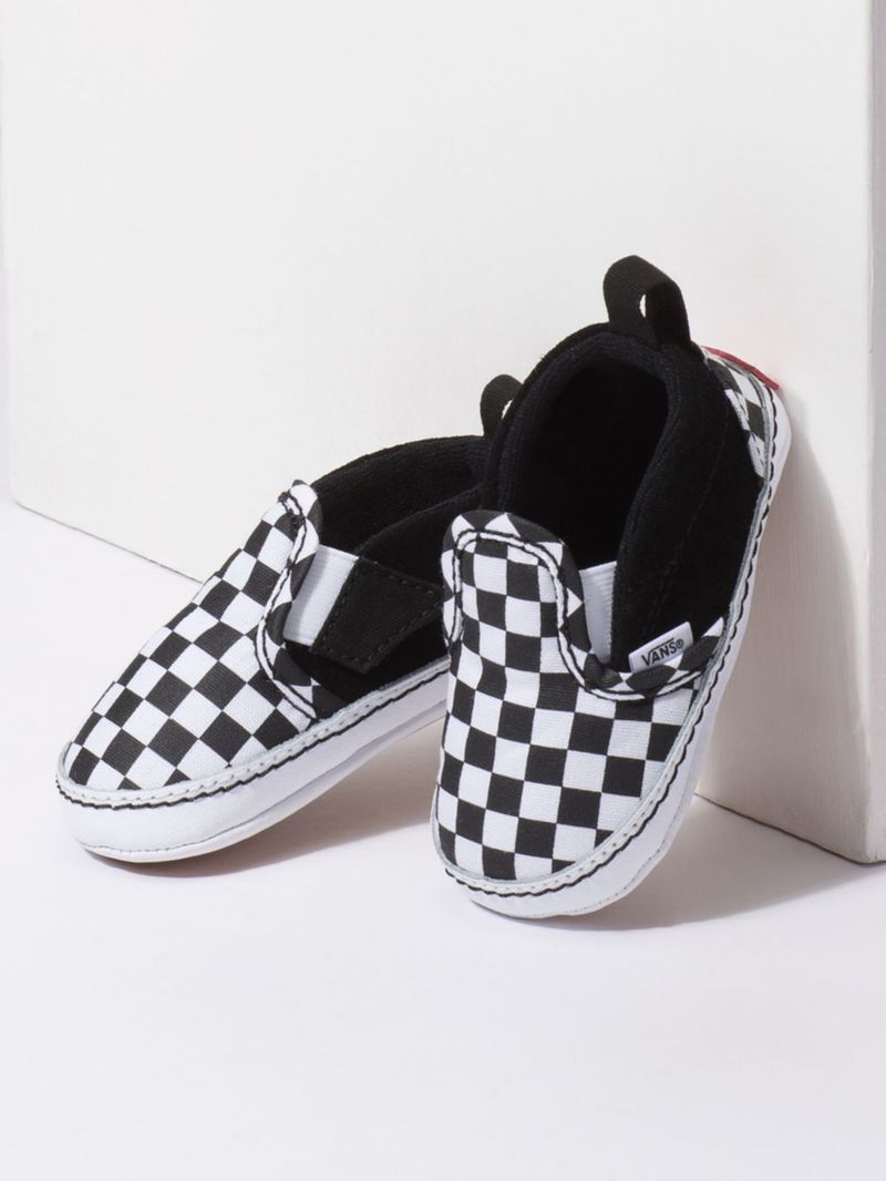 Zapatillas In Slip-On V Crib Infant (0-11 meses) (Checker) Black/Truewhite